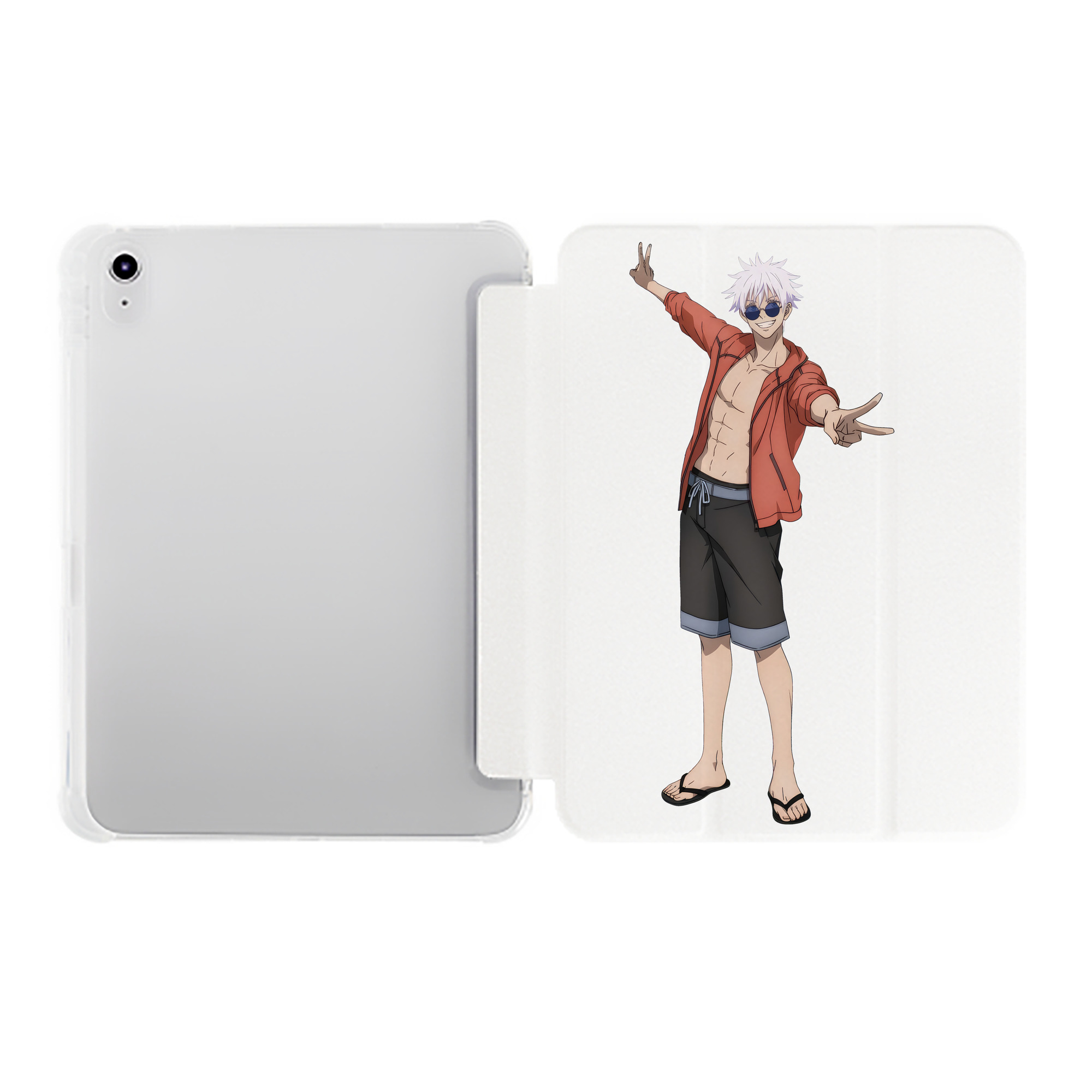 （画像用） 呪術廻戦 Jujutsu Kaisen IPad ケース ペン収納付き 三つ折りスタンド PUレザー×シリコン 対応機種9.5/10.5/10.9インチ